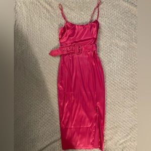 Pink midi dress in size small